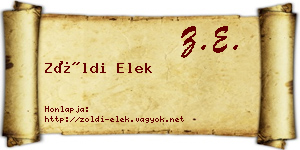 Zöldi Elek névjegykártya