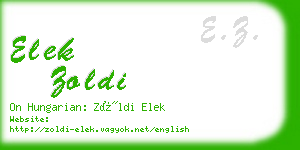 elek zoldi business card